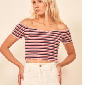 NWOT Reformation Willet Top Hollywood Stripe